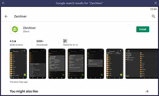 Zarchiver app install