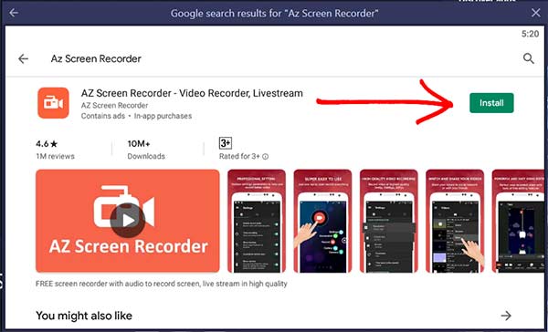AZ Screen Recorder app install