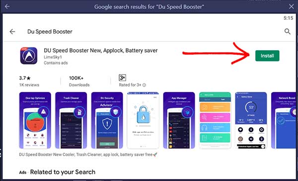 Du Speed Booster app install