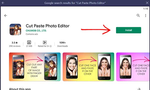 Cut Paste Photo Editor App Install