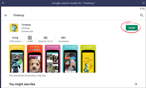 Timehop App install