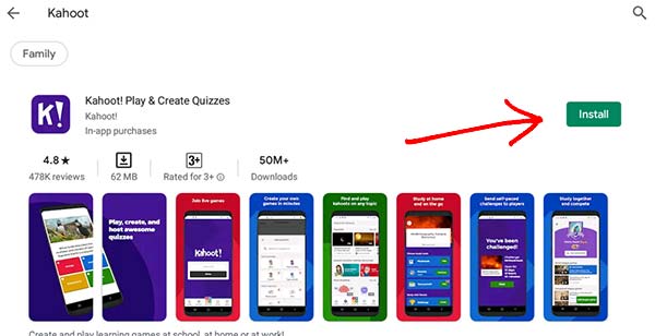 Kahoot App install