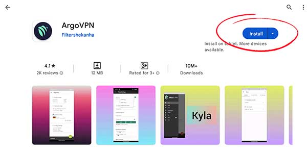 Argo VPN App Install